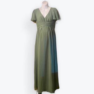 Elegant Sage Green Maternity Dress